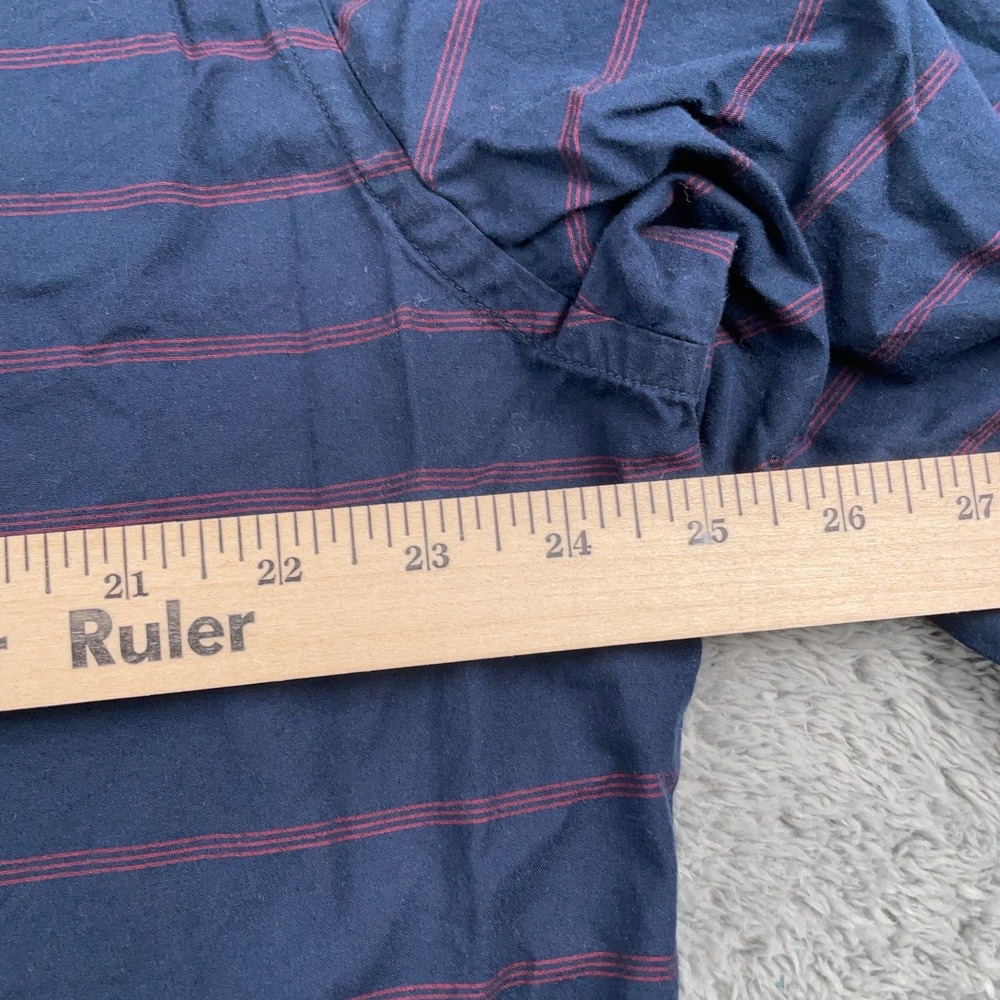 Banana Republic Shirt Mens XL Blue Red Striped Soft Wash Cotton Casual Preppy - Picture 6 of 9